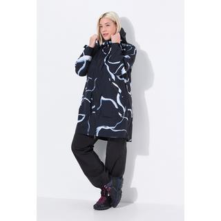 Ulla Popken Cappotto impermeabile da pioggia taglio svasato cappuccio zip  