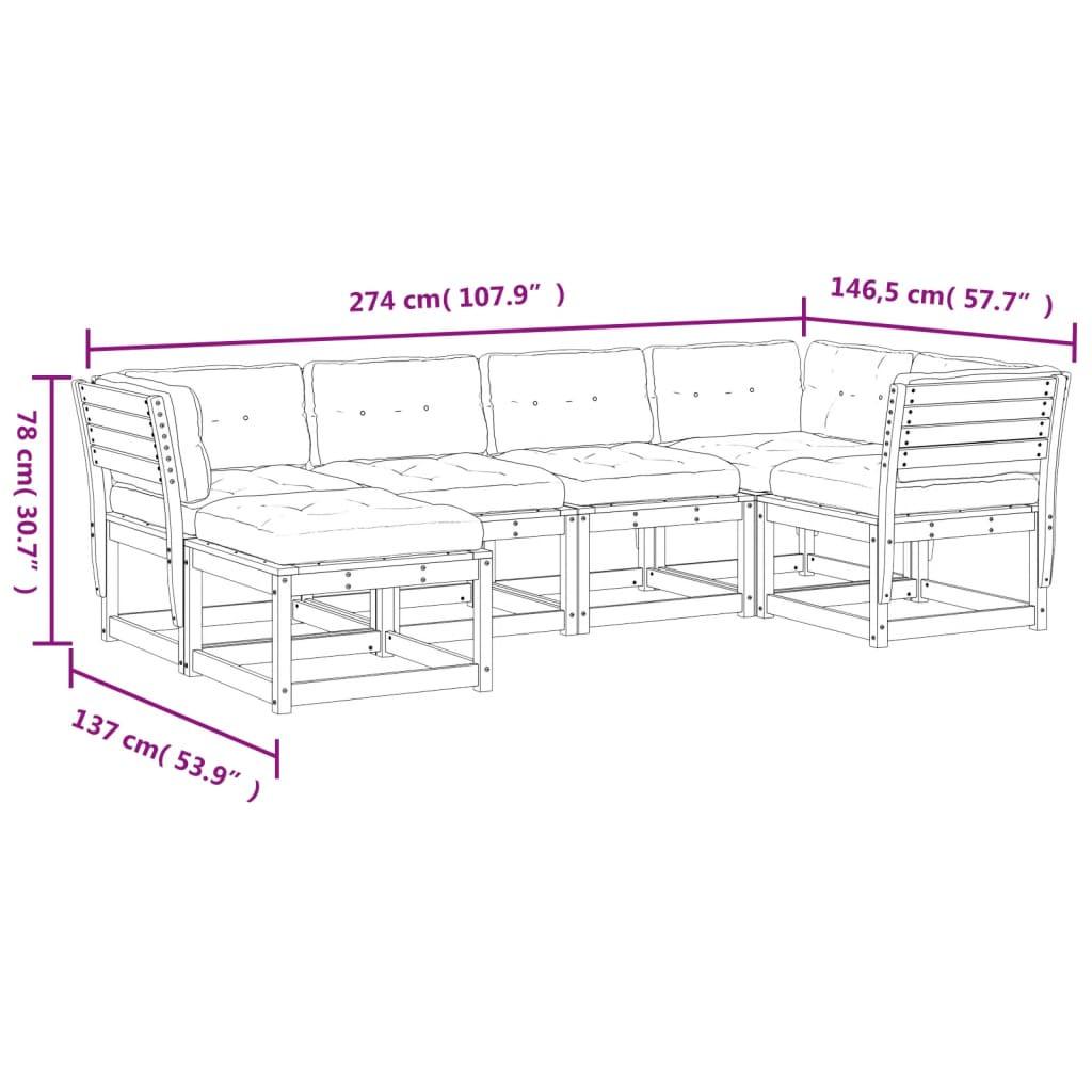 VidaXL set divano da giardino Legno di douglas  