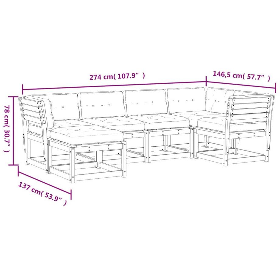 VidaXL set divano da giardino Legno di douglas  