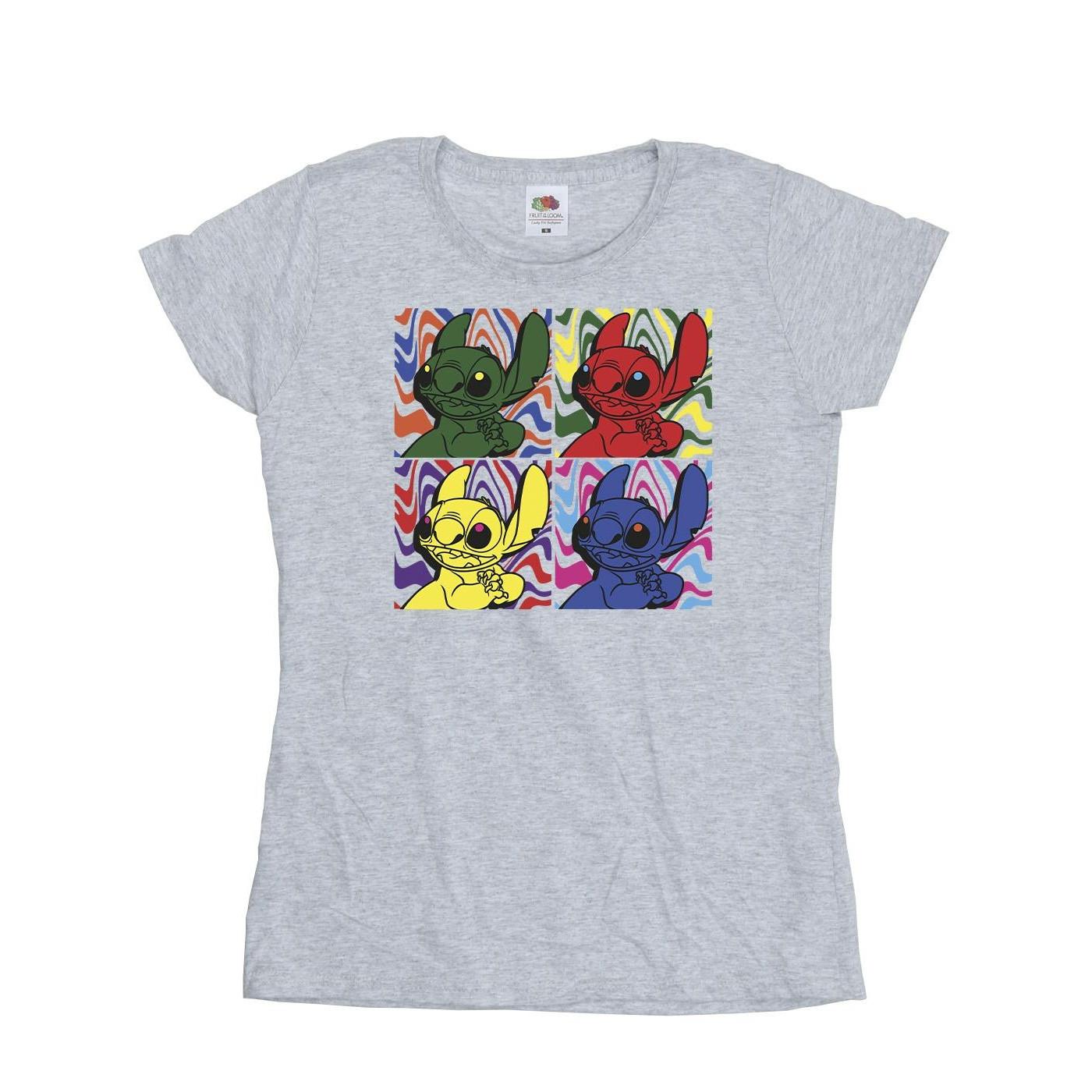 Image of Lilo & Stitch Pop Art Tshirt Damen Grau S