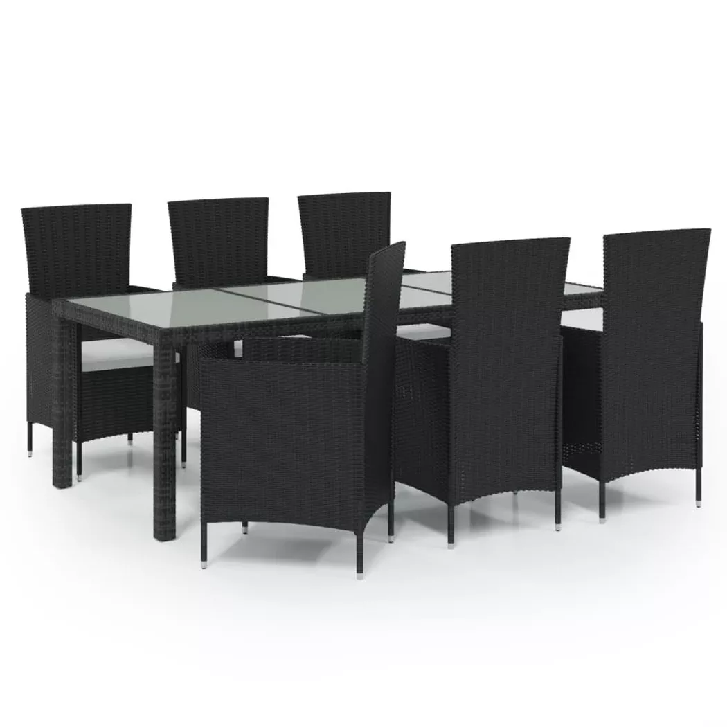 VidaXL - Garten-essgruppe poly-rattan, One Size, Schwarz