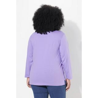 Ulla Popken  T-shirt coupe Relaxed Fit, col en V et manches longues 