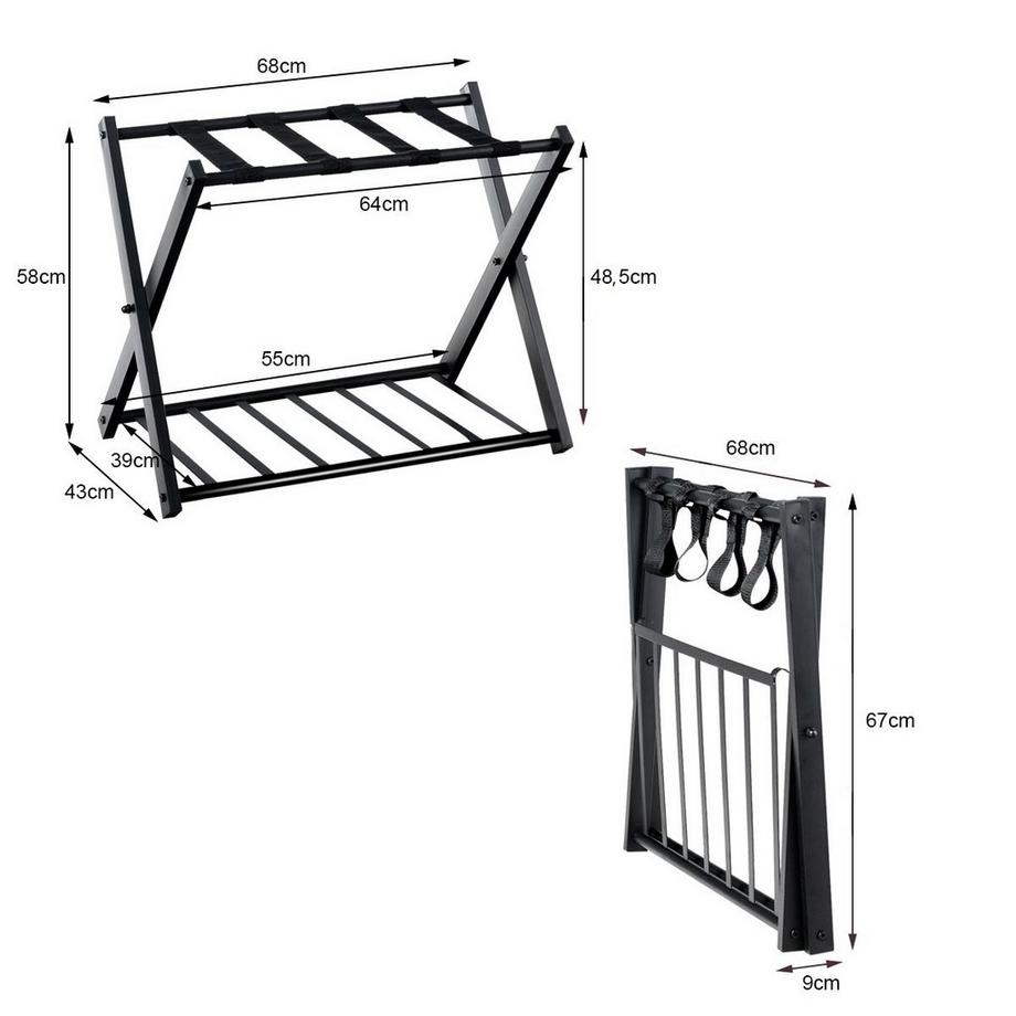 Northix  Porte-bagages pliable, capacité de 60 kg 