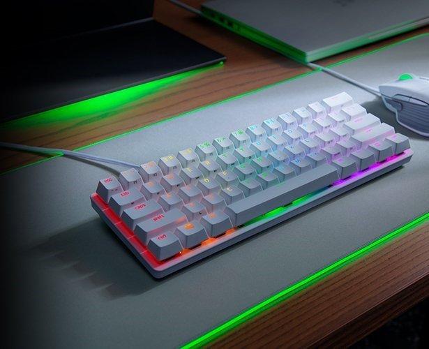 RAZER  Huntsman Mini Mercury Gaming Keyboard - (Red Switch) - US-Englisch - weiss 
