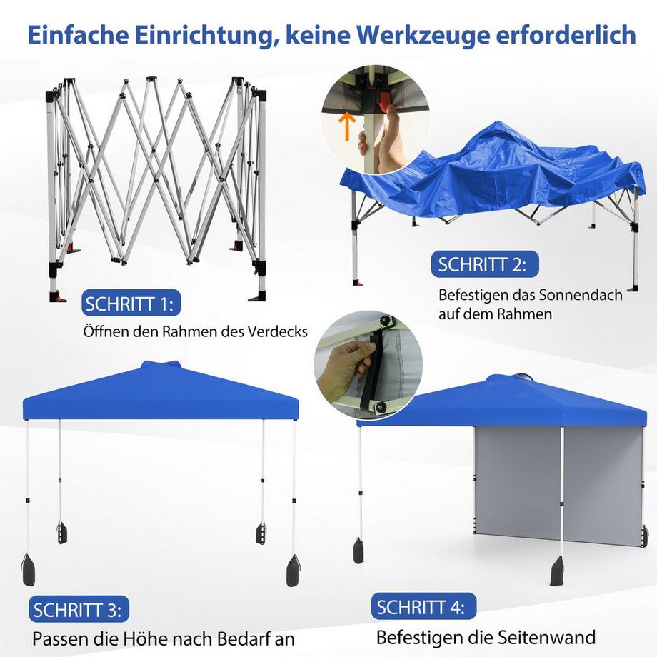 Northix Pop-Up-Pavillon mit Seitenwänden  