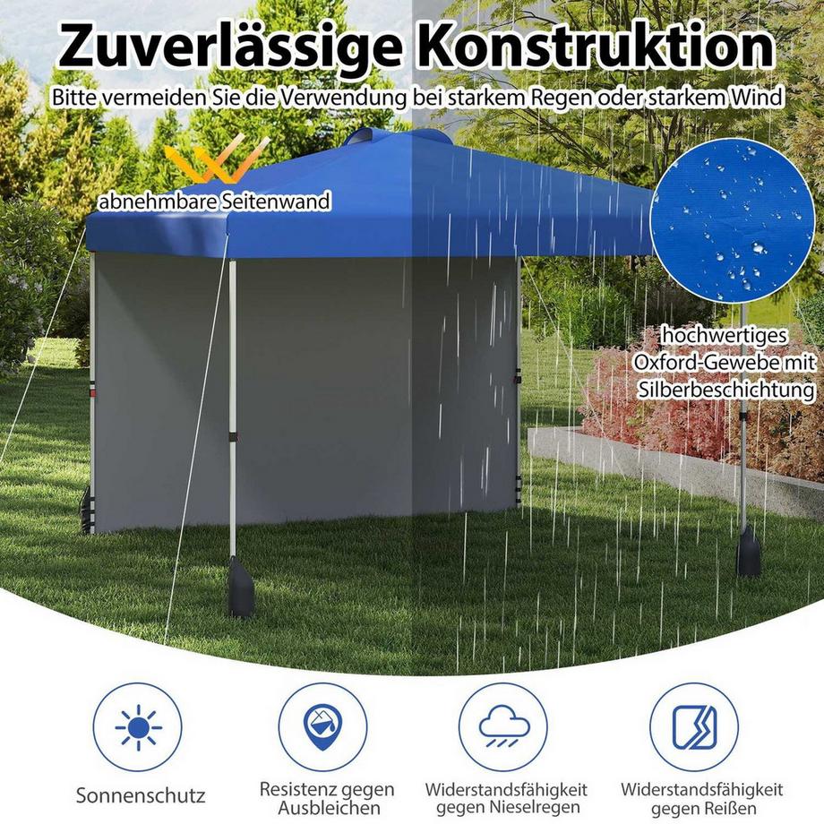 Northix Pop-Up-Pavillon mit Seitenwänden  