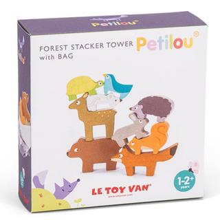 Le Toy Van  Le Toy Van – Pädagogisches Petilou Stapelund Balancespiel „Waldtiere“ aus Holz mit Beutel | Tolles Geschenk | Geeignet für Kinder ab 18 Monaten 