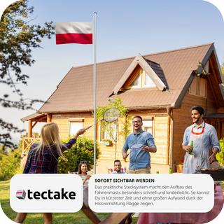 Tectake  Mât avec drapeau réglable en hauteur 