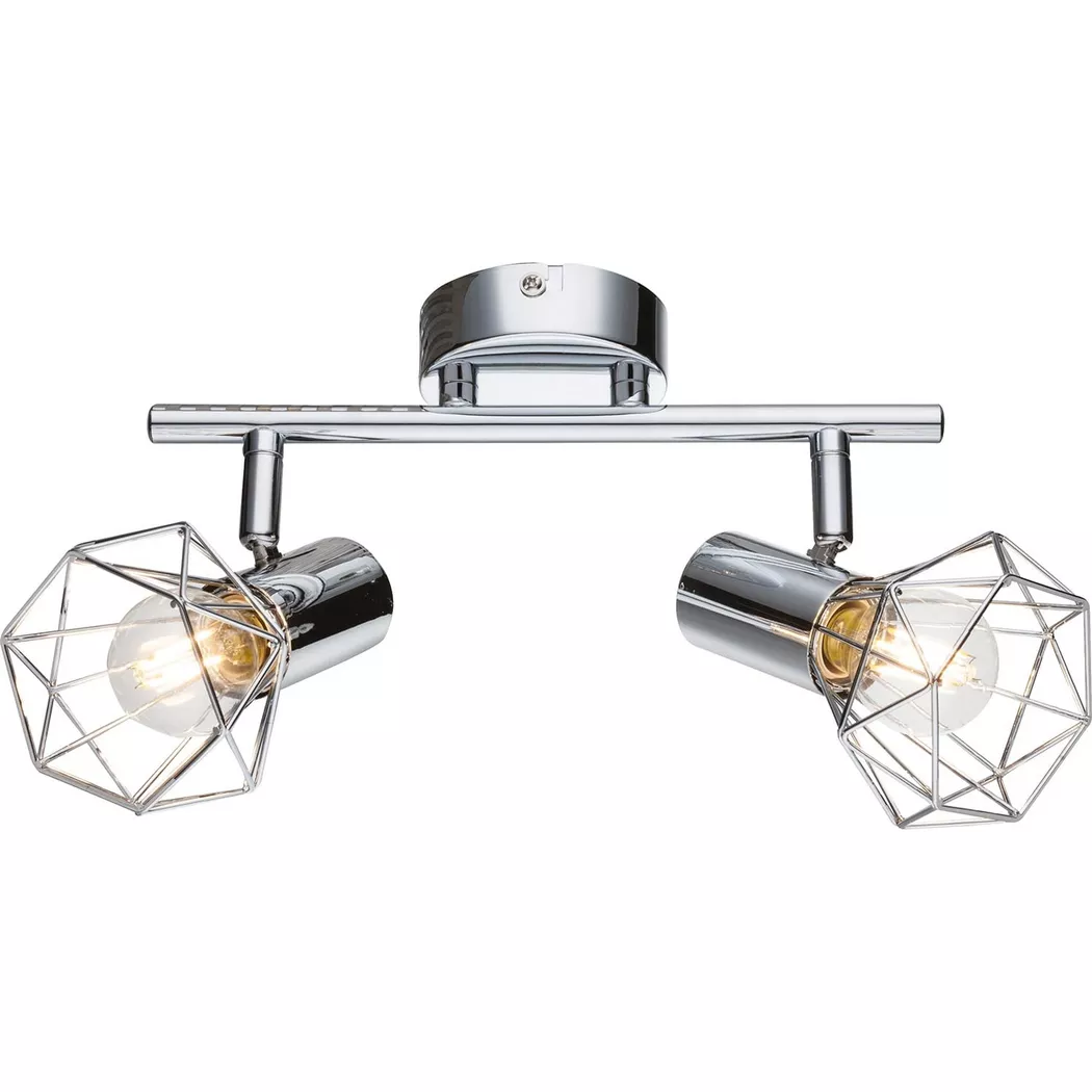 mutoni – Deckenleuchte Chrom 2xE14 26×15, One Size, Silber