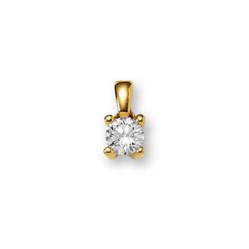 Pendentif serti 4 griffes de diamants 0,10ct. or jaune 750