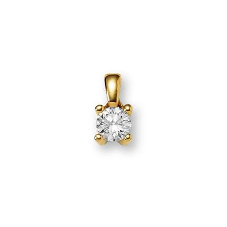 MUAU Schmuck  Anhänger 4-Griff-Fassung Diamant 0.10ct. Gelbgold 750 