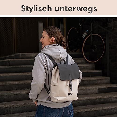 Only-bags.store Sac à dos Small Gris - Ida - Petit sac à dos pour les loisirs, l'université ou la ville - Avec compartiment pour ordinateur portable (jusqu'à 13 pouces) - Élégant &amp; Durable - Hydrofuge  