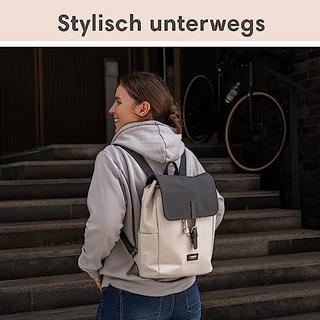 Only-bags.store Sac à dos Small Gris - Ida - Petit sac à dos pour les loisirs, l'université ou la ville - Avec compartiment pour ordinateur portable (jusqu'à 13 pouces) - Élégant &amp; Durable - Hydrofuge  