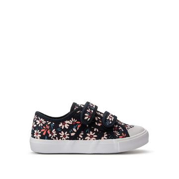 Canvas-Sneakers mit Blumenprint und Klettverschluss