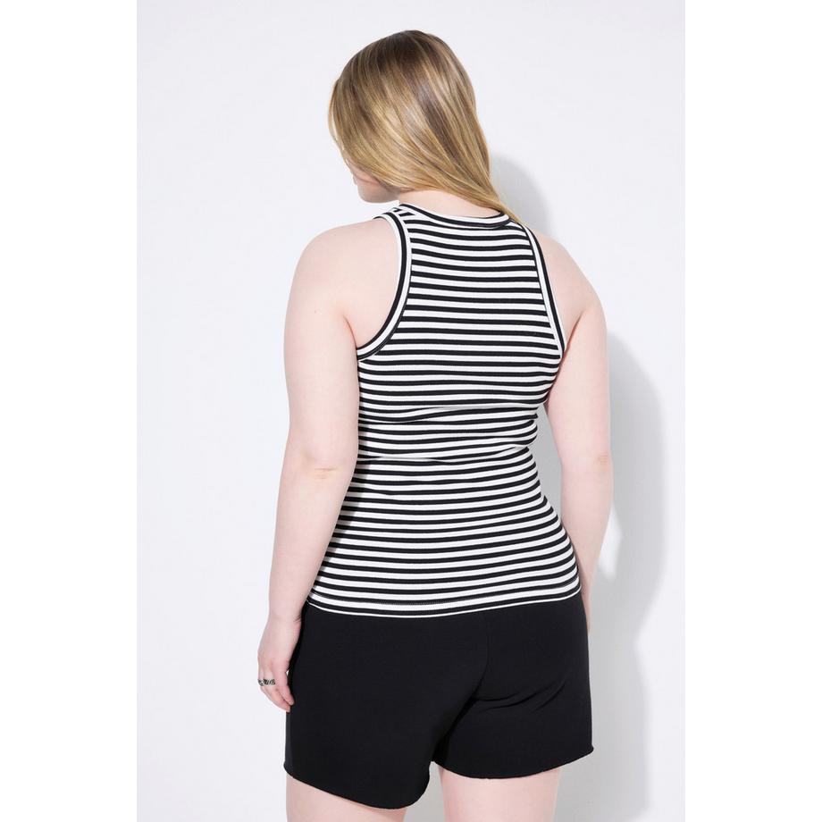 Studio Untold Canotta Slim Shape Jersey a Costine Righe  