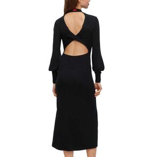 HUGO Slopenny Geripptes Strick Midi-Kleid  