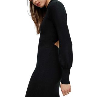 HUGO Slopenny Geripptes Strick Midi-Kleid  