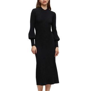 HUGO Slopenny Geripptes Strick Midi-Kleid  
