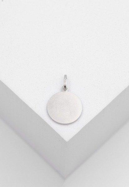 MUAU Schmuck  Pendentif médaille ange en or blanc 750, 12mm 