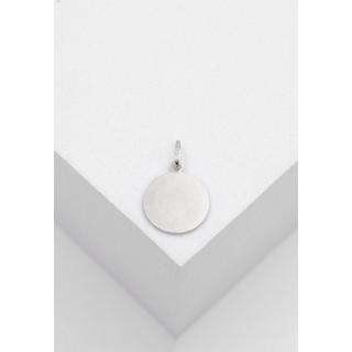 MUAU Schmuck  Pendentif médaille ange en or blanc 750, 12mm 