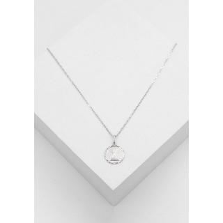 MUAU Schmuck  Pendentif médaille ange en or blanc 750, 12mm 