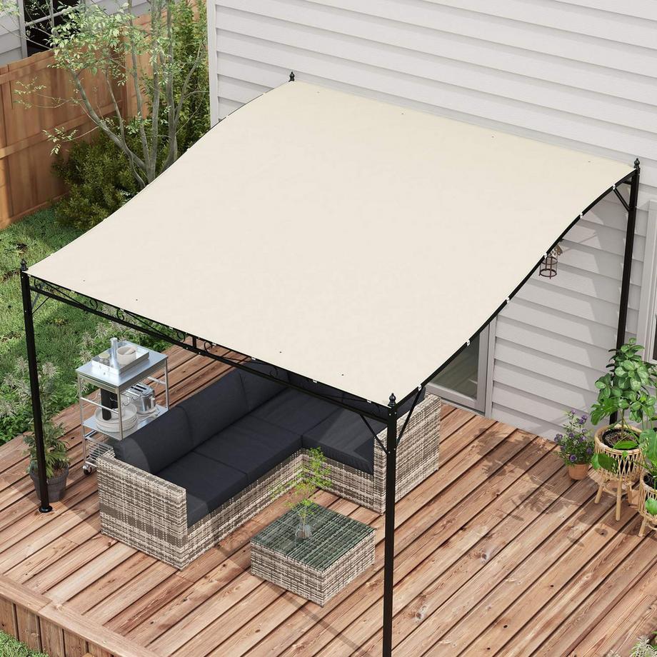 Northio Ersatzdach Für Pergola 297X243Cm Sonnensegel Für Terrassenüberdachung, Uv-Schutz, Für 3X2,5M Pavillon, Beige  
