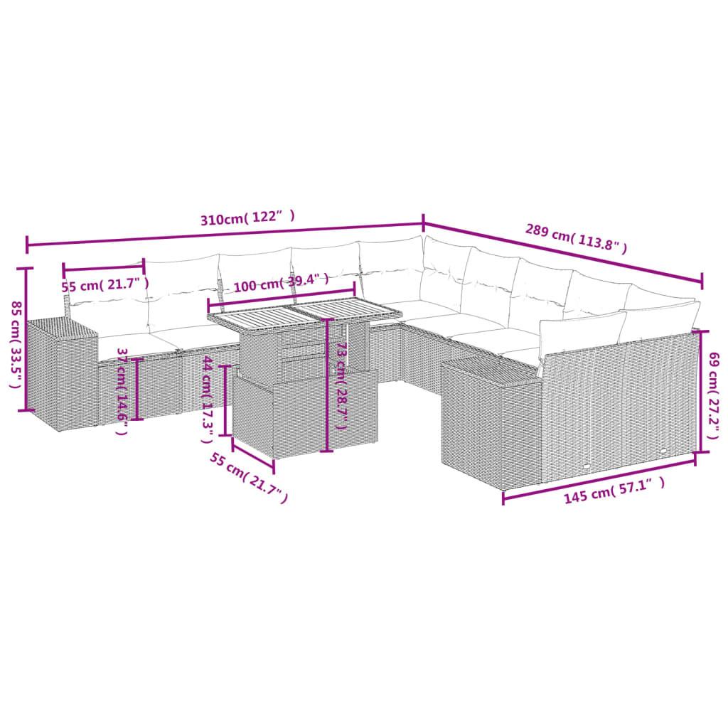 VidaXL Ensemble de canapés de jardin rotin synthétique  