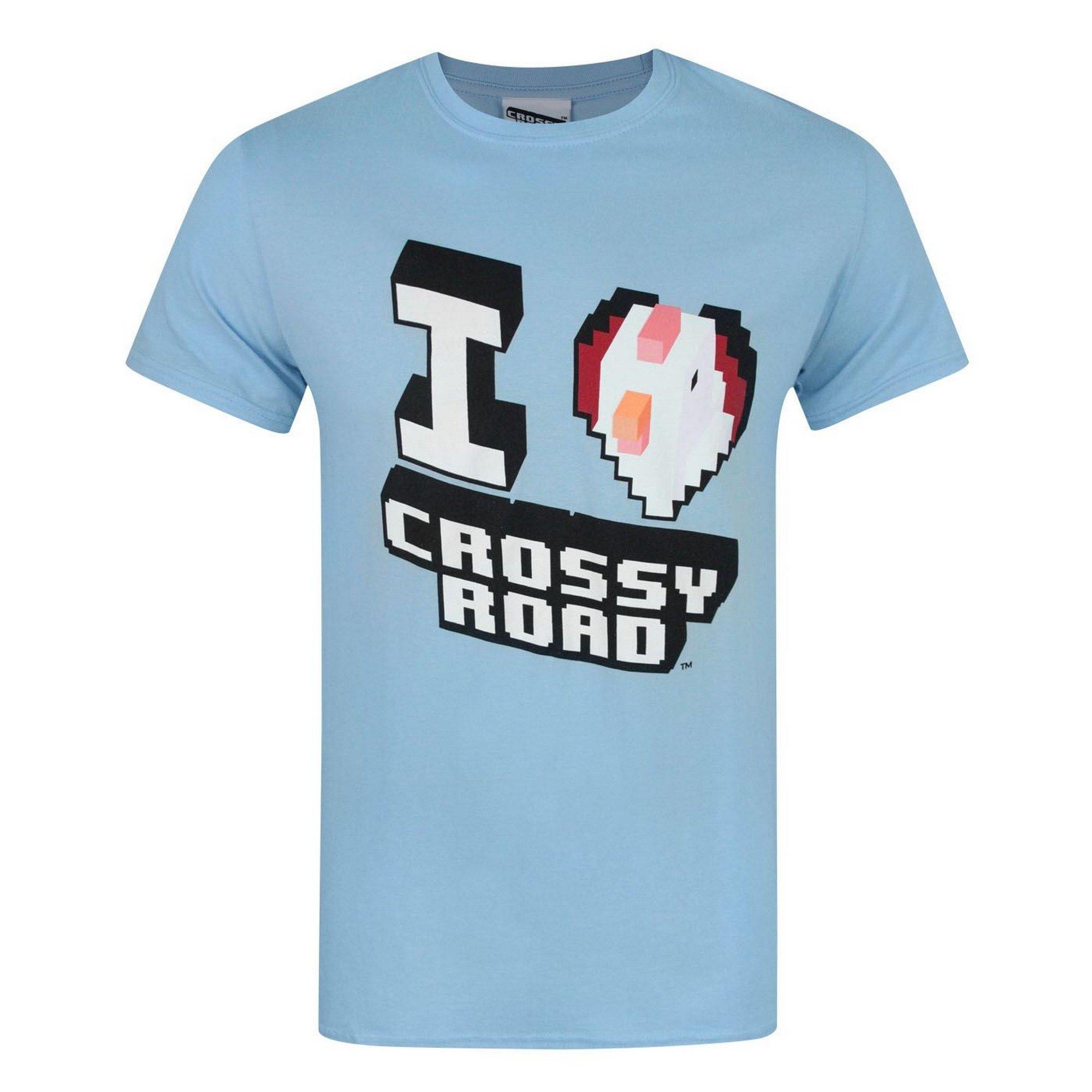 Image of Crossy Road I Love Crossy Road Tshirt Herren Hellblau L