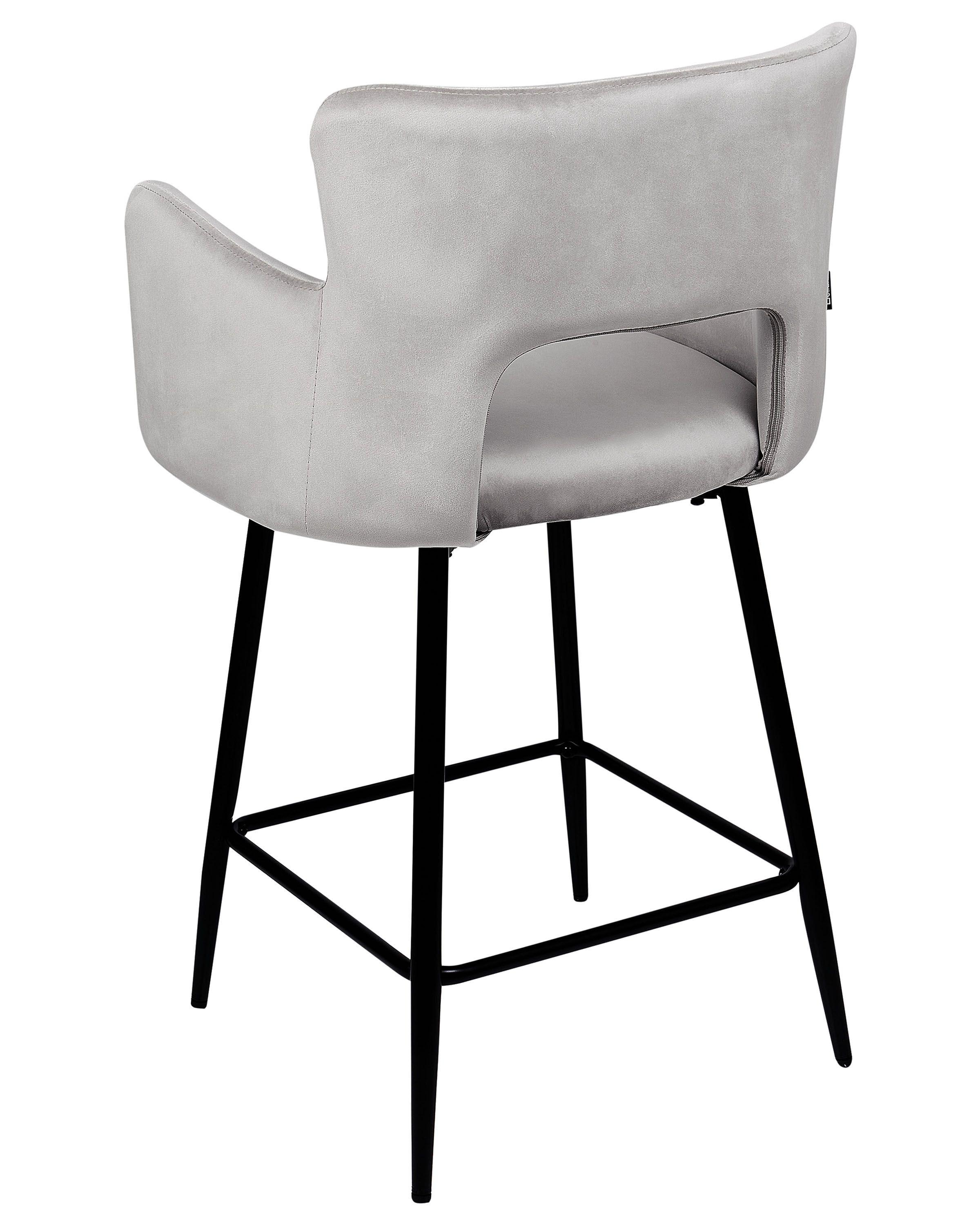 Beliani Lot de 2 chaises de bar en Velours Moderne SANILAC  