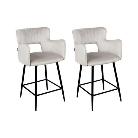 Beliani Lot de 2 chaises de bar en Velours Moderne SANILAC  