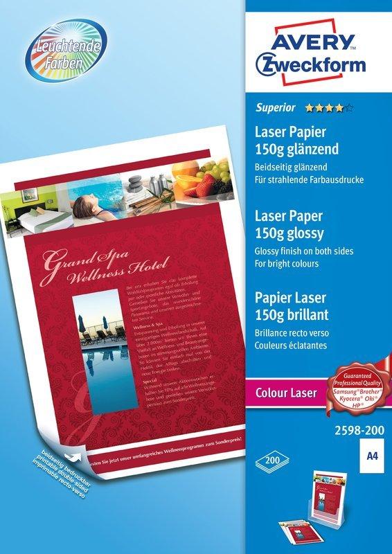 Image of AVERY ZWECKFORM Premium Color Laser Paper A4, 200 Blatt AVERY ZWECKFORM Premium Color Laser Paper A4, 200 Blatt