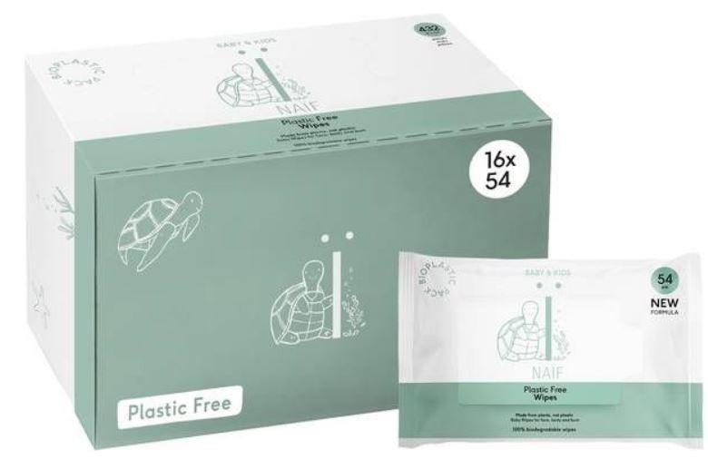 NAÏF  Naïf Lingettes sans plastique pour bébé (864 pcs) 