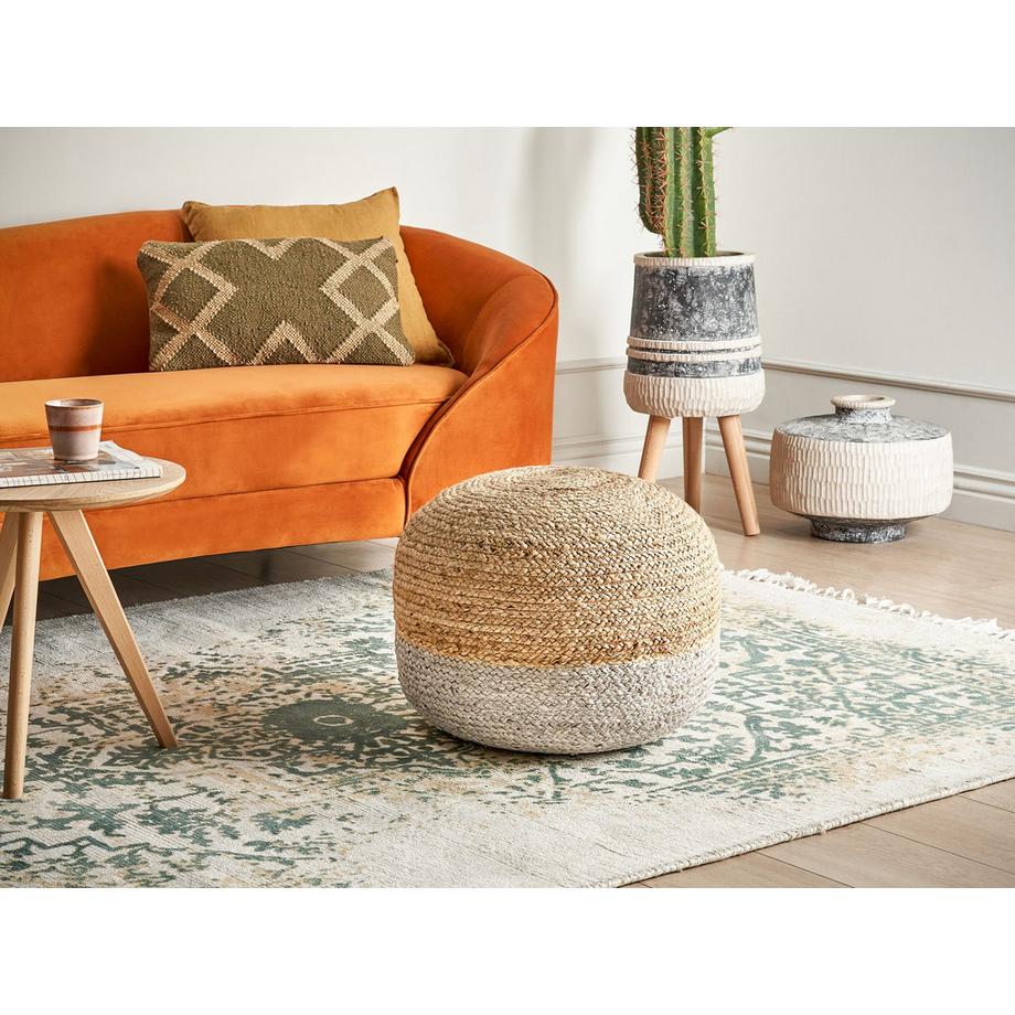 Beliani Pouf en Jute Boho DUKI  