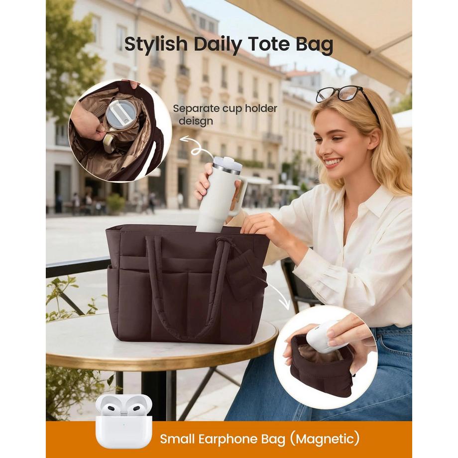 Only-bags.store Sac Fourre-Tout Quotidien avec Nombreux Compartiments et Étui Magnétique pour Écouteurs  