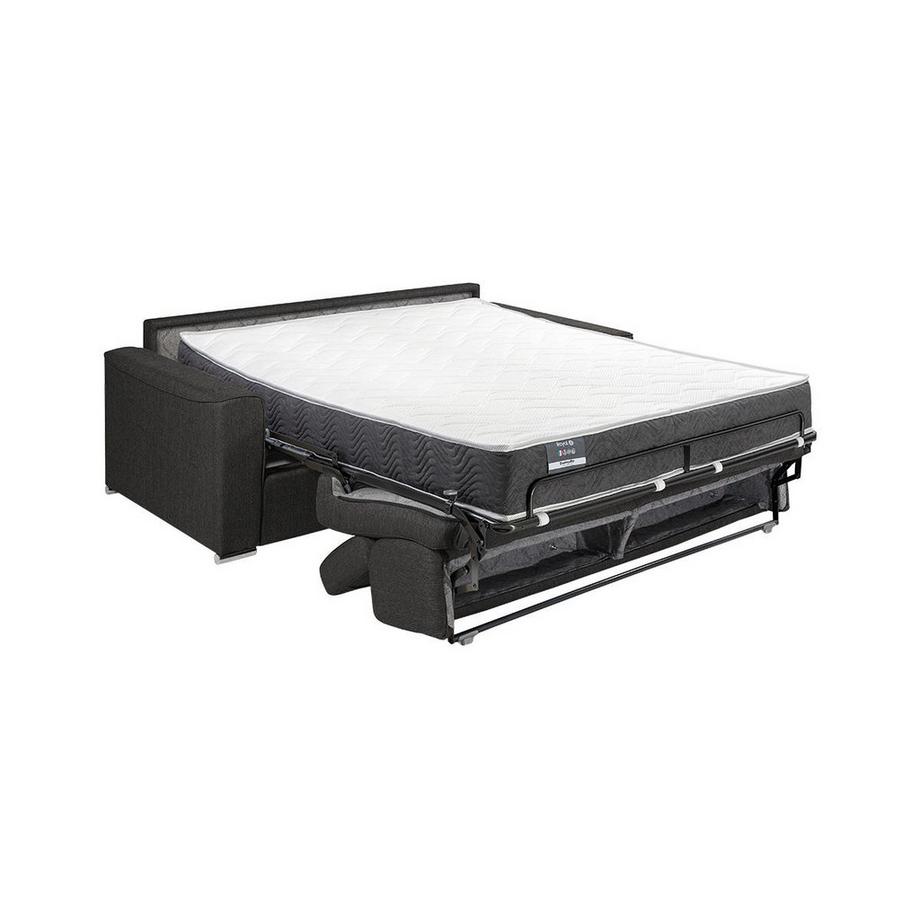 LINEA SOFA Canapé 2 places convertible express en tissu bleu - couchage 120 cm - Matelas 22 cm avec mémoire de forme VIZIR  