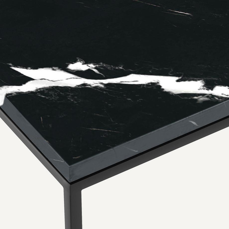 AM.PM Table basse rect. métal acier noir marbre Mahaut  