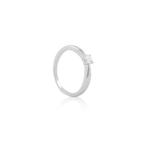 MUAU Schmuck  Bague Solitaire Diamant 0.20ct. or blanc 750 