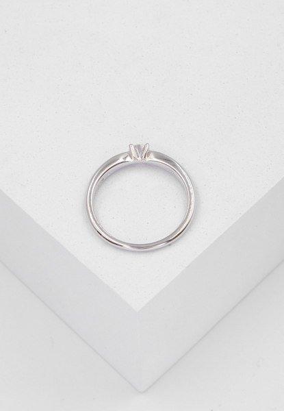 MUAU Schmuck  Bague Solitaire Diamant 0.20ct. or blanc 750 