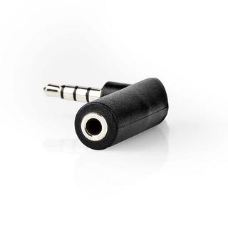 Nedis  Adaptateur audio stéréo | 3,5 mm mâle | 3,5 mm femelle | nickelé | coudé à 90° | métal | noir | 1 pc. | Boîte 