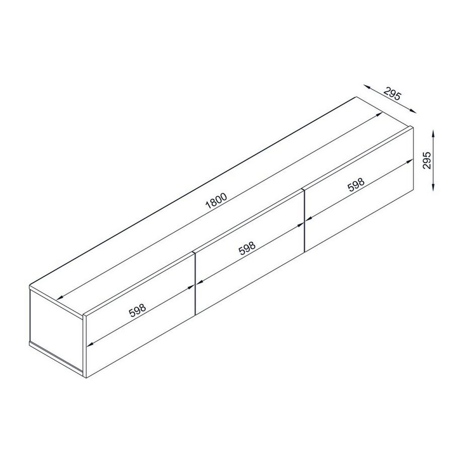 Vente-unique Mobile TV sospeso con 3 ante Antracite e Naturale chiaro - VIKILA  