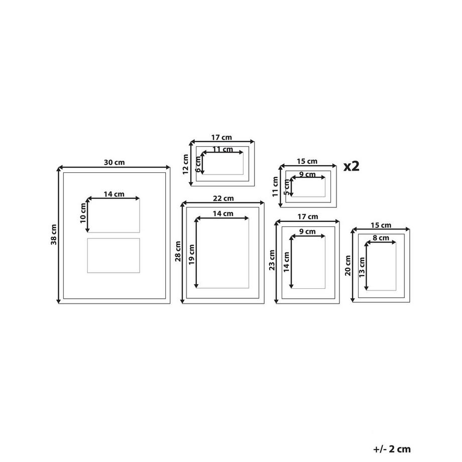 Beliani Set di 7 cornici per foto en Fibra a media densità (MDF) Scandinavo ZINARE  