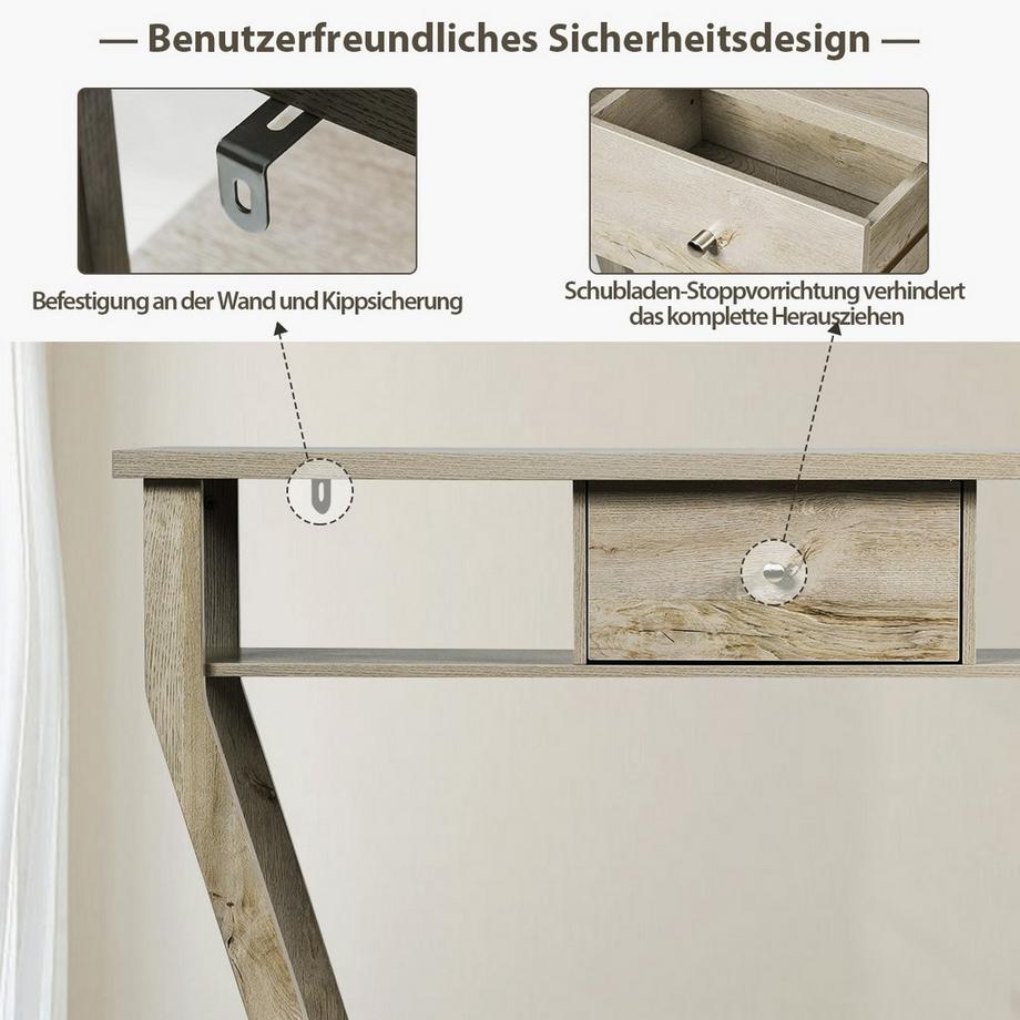 Northix Konsolentisch mit Schublade und Regal  