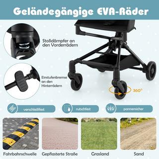 Northix  Klappbarer Kinderwagen mit Verstellbarer & Abnehmbarem Verdeck Reisebuggy Kinderbuggy 