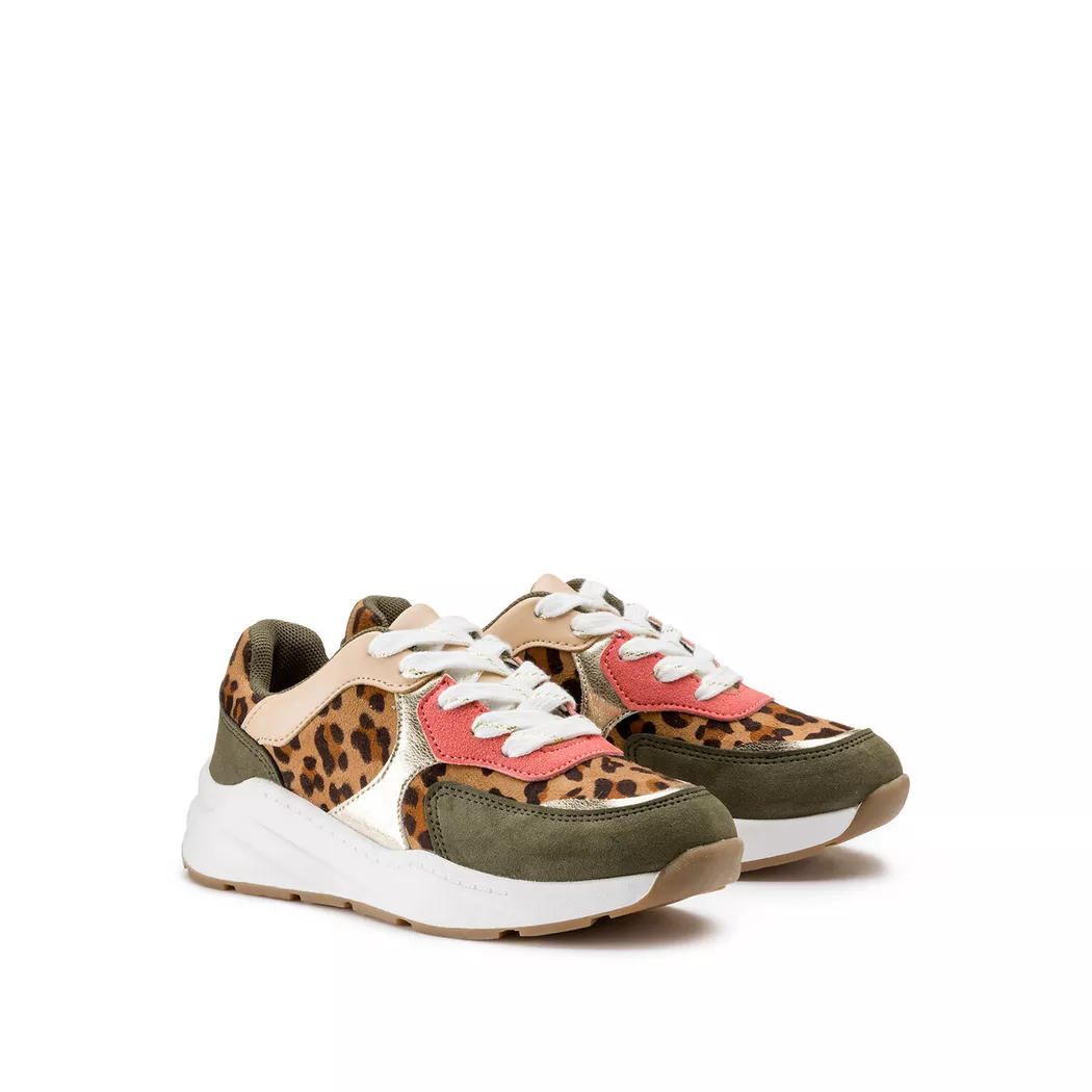 La Redoute Collections - Sneakers mit Schnürung und Leo-Print, Schnürsneakers Leo-Print, 32, Multicolor