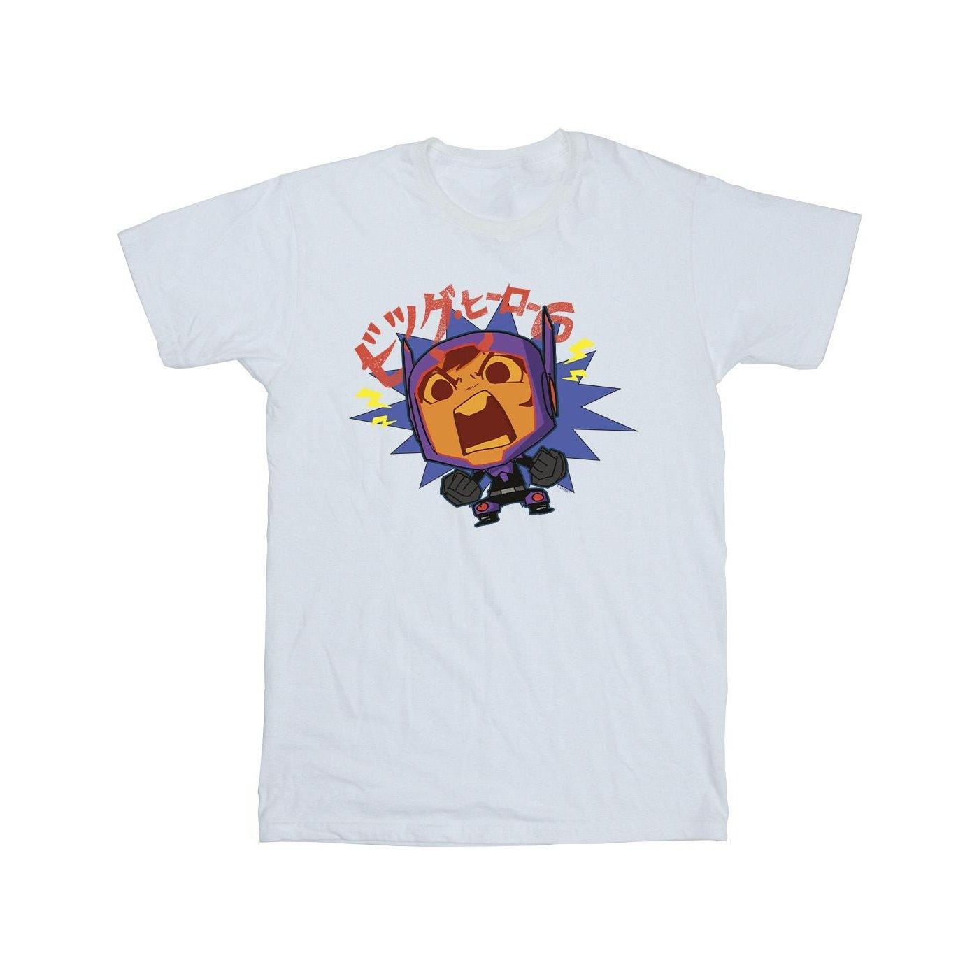 Image of Big Hero 6 Baymax Hiro Angry Manga Tshirt Herren Weiss XL