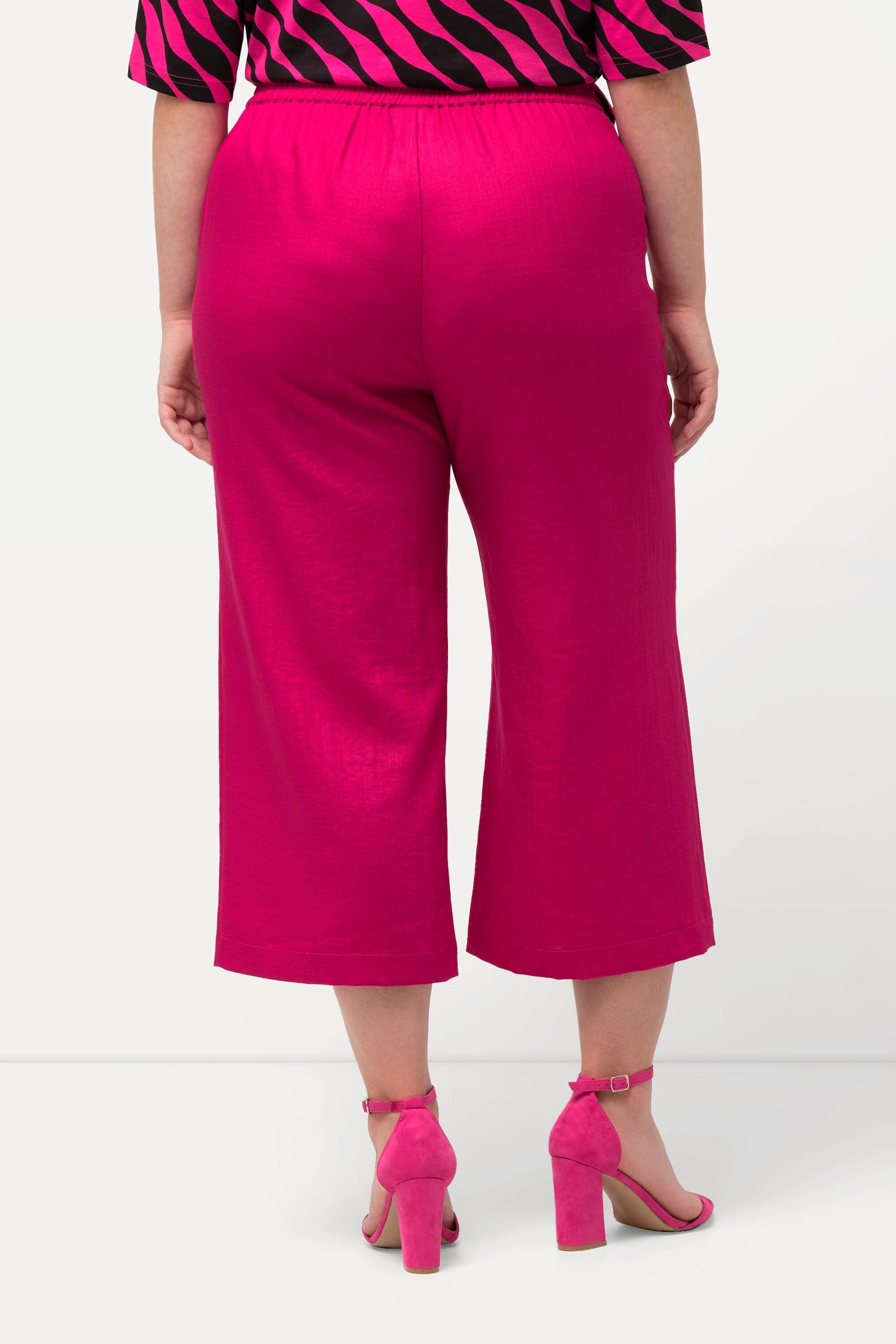 Ulla Popken  Culottes con taglio della gamba ampio e lungo fino al polpaccio e cintura elastica 