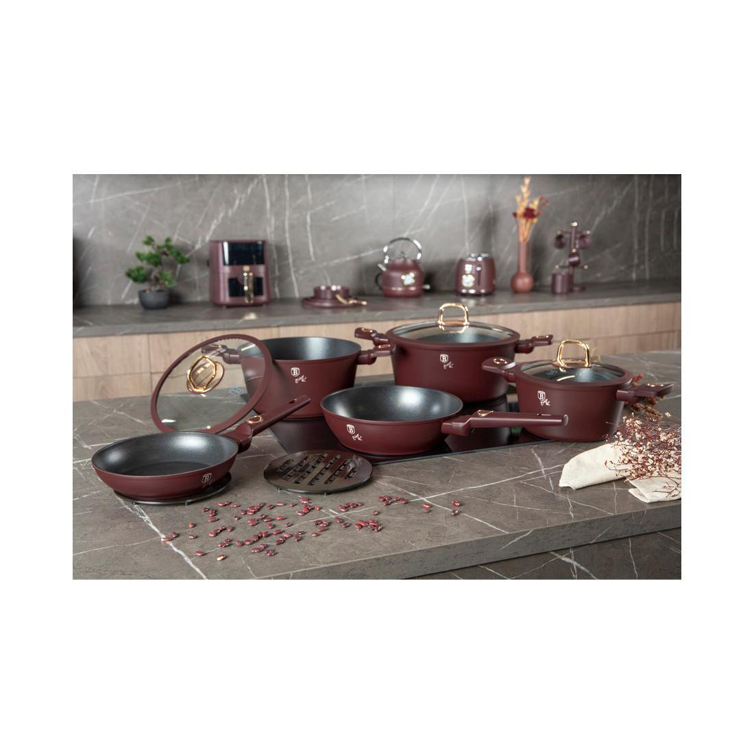 Berlinger Haus Set de 10 ustensiles de cuisine mat bordeaux Leonardo Collection  