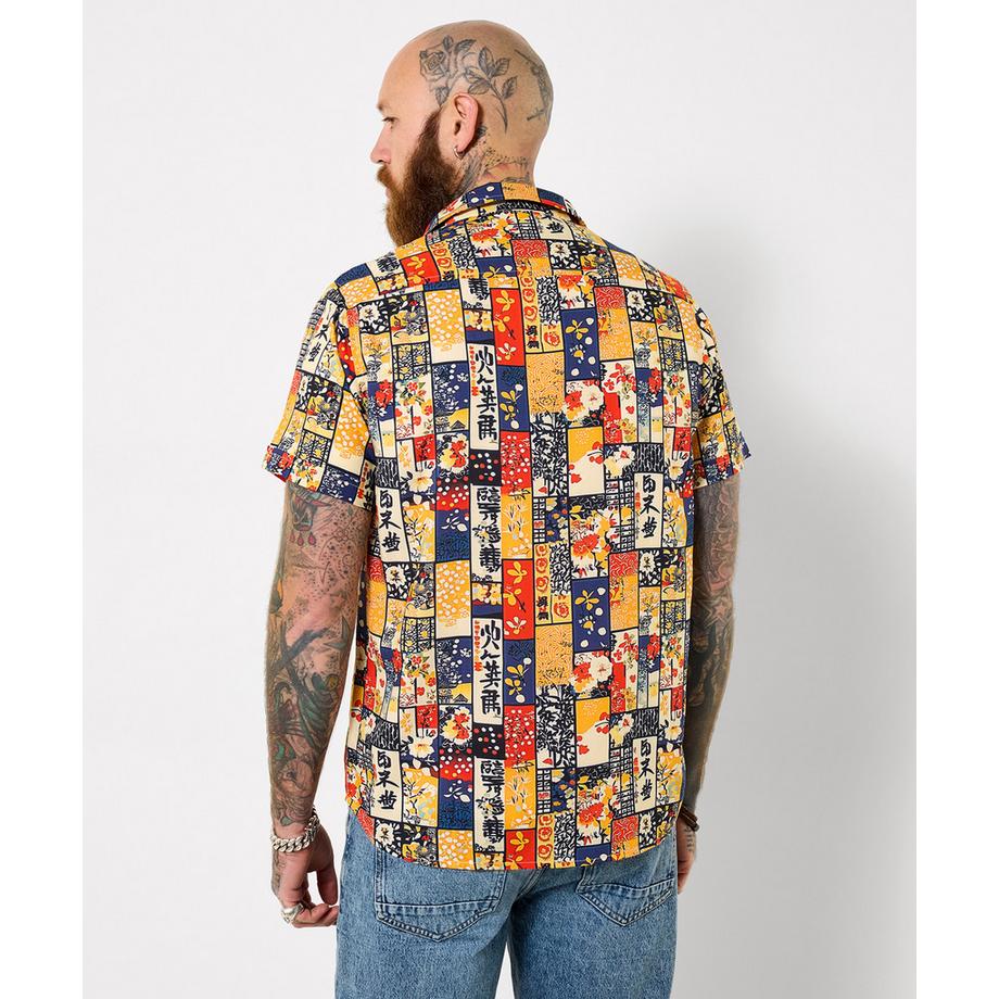 Joe Browns Japanischer Stil Patchwork Kurzarmhemd  