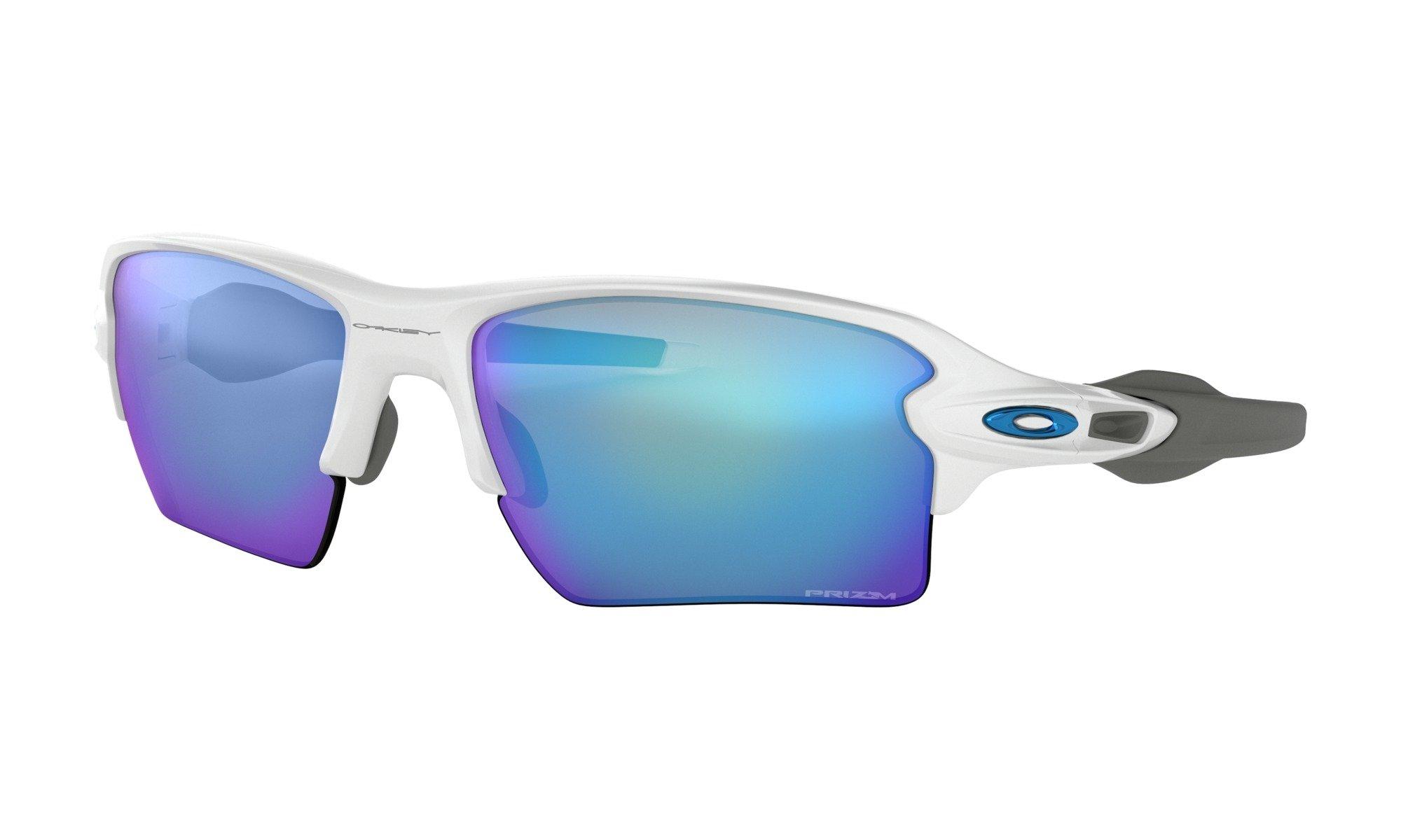 Image of Oakley Oo9188-9459 Flak 2.0 Xl Polished White/prizm Sapphire Unisex Blau ONE SIZE