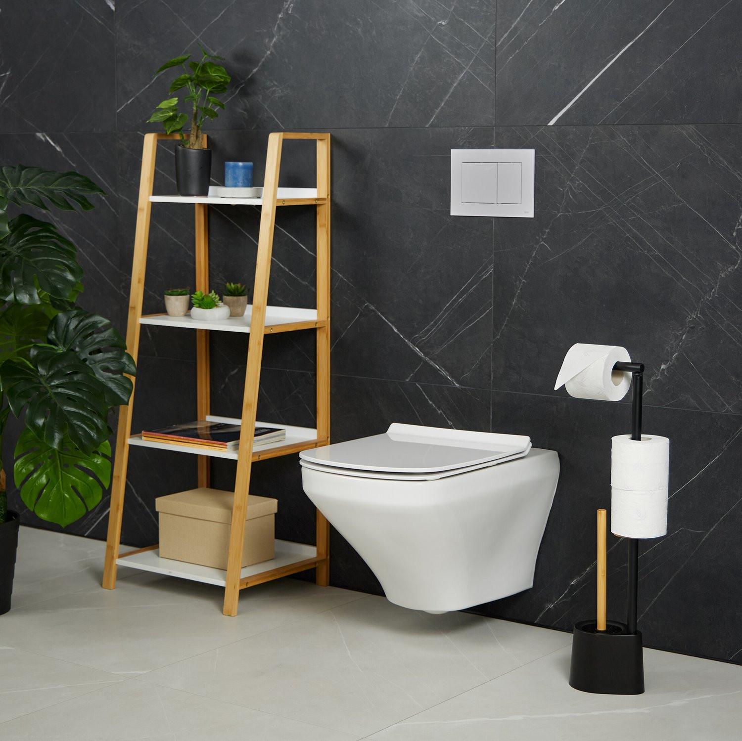 Northix Toilettenstuhl aus Bambus und Edelstahl  